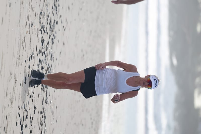 Ballina Athletics Club members at Shelly Beach