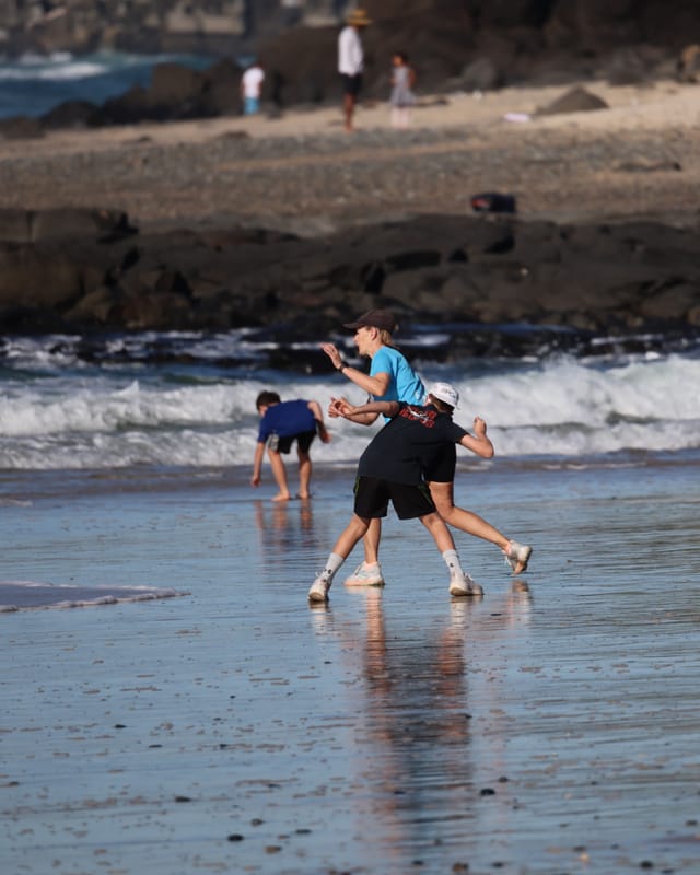 Ballina Athletics Club members at Shelly Beach