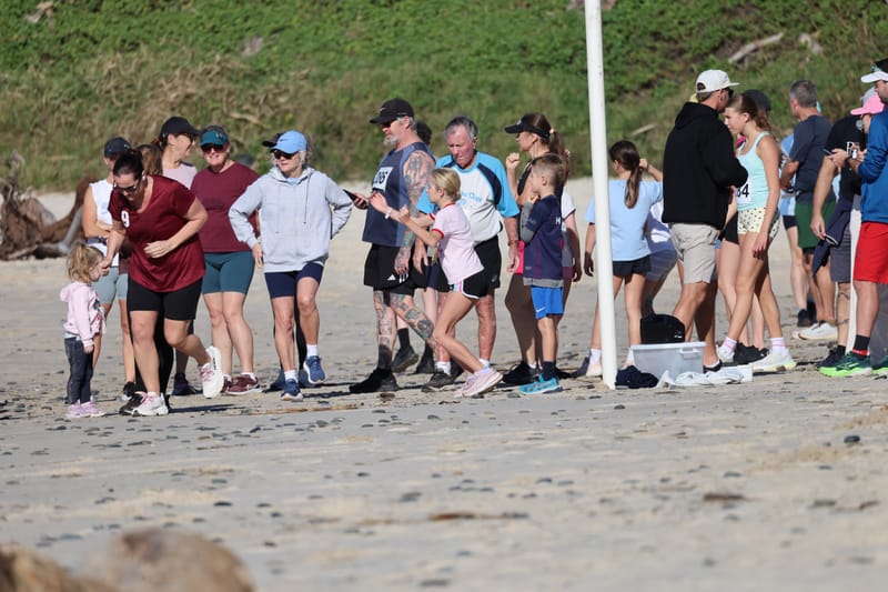 Ballina Athletics Club members at Shelly Beach